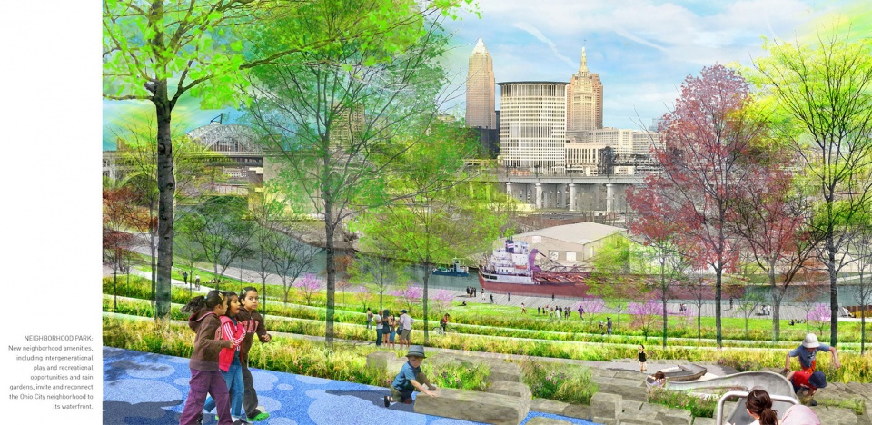 2019 asla analysis and planning award of honor the cleveland flats connections plan connecting a missing link by cmg landscape architecture
