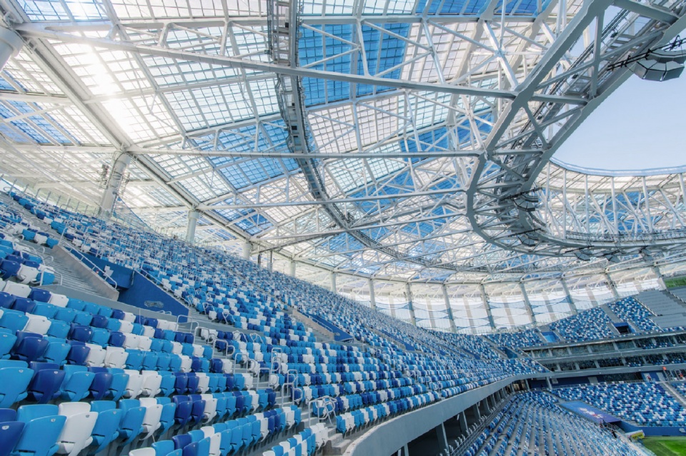 the football stadium in nizhny novgorod by pi arena