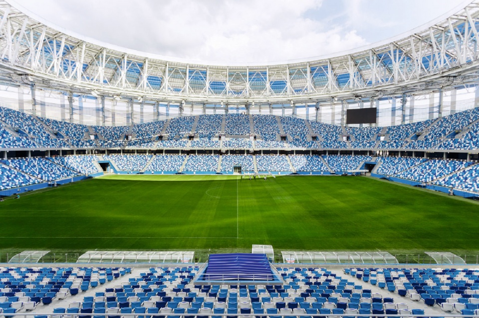 the football stadium in nizhny novgorod by pi arena