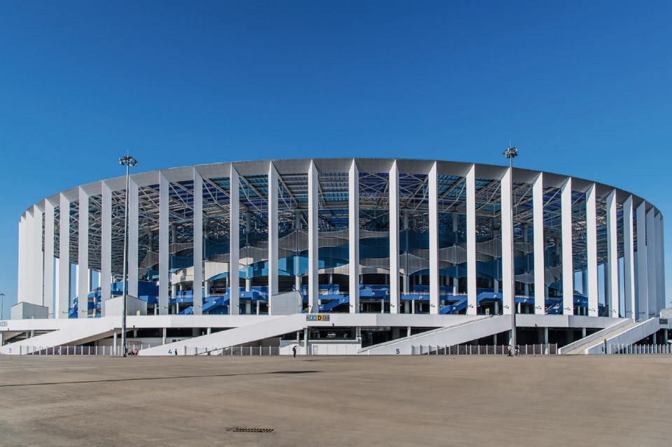the football stadium in nizhny novgorod by pi arena