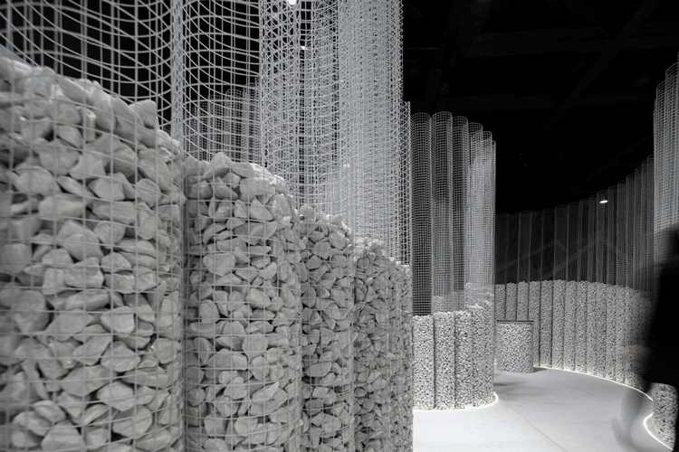 signtone marble pavilion for 2019 guangzhou design week china by cc design