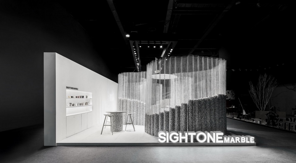 signtone marble pavilion for 2019 guangzhou design week china by cc design