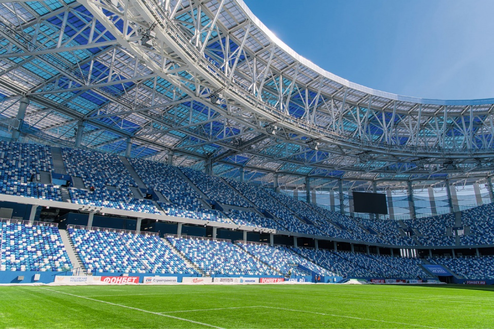 the football stadium in nizhny novgorod by pi arena