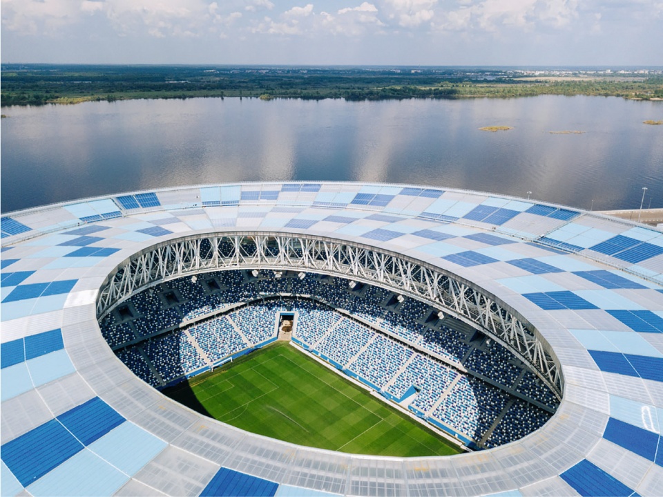the football stadium in nizhny novgorod by pi arena
