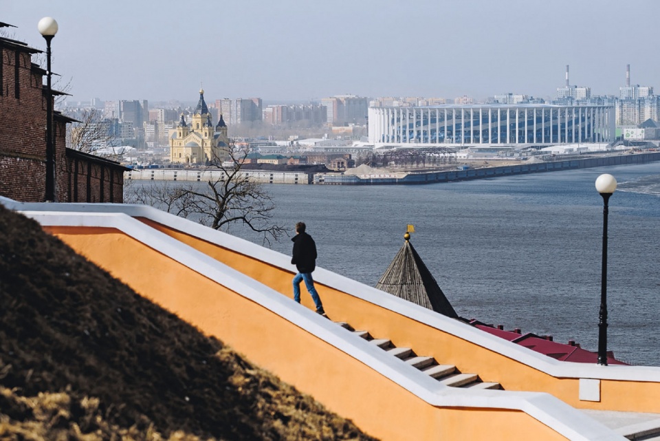 the football stadium in nizhny novgorod by pi arena