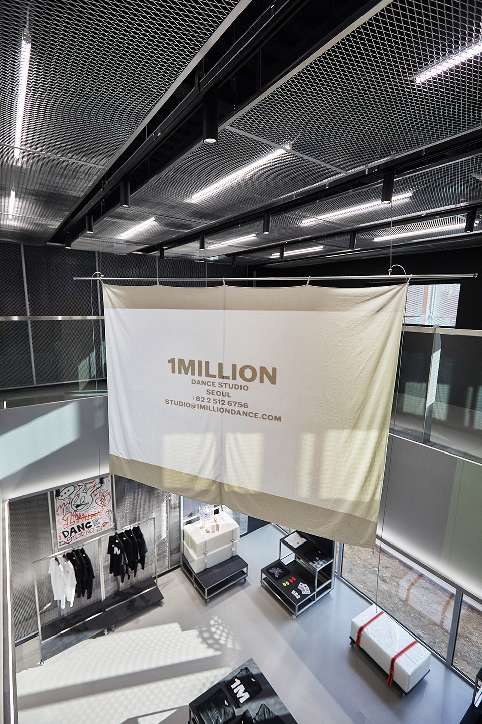 branding environmental design for 1million dance school by tux