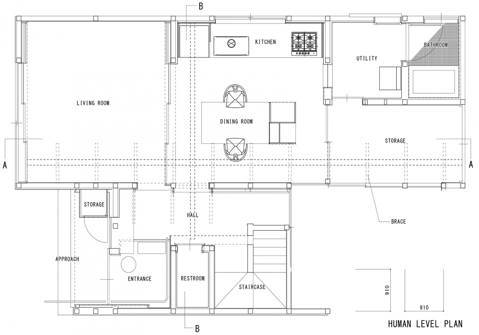 the anti earthquake reinforcing catwalk house by hitotomori architects