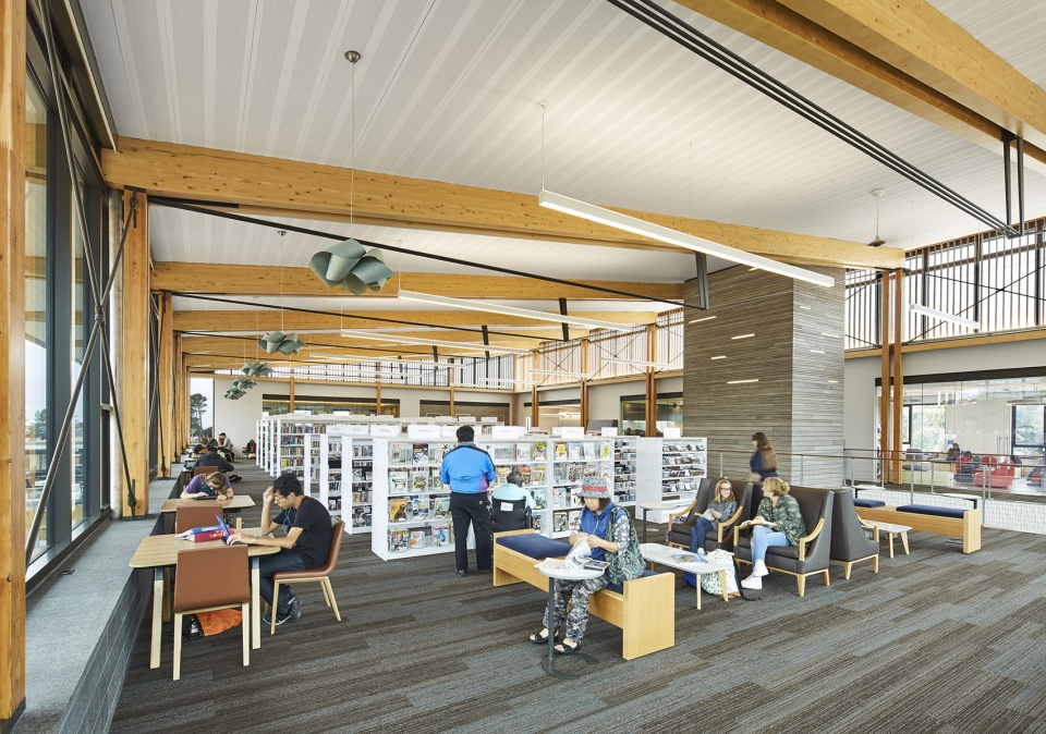 half moon bay library by noll tam architects