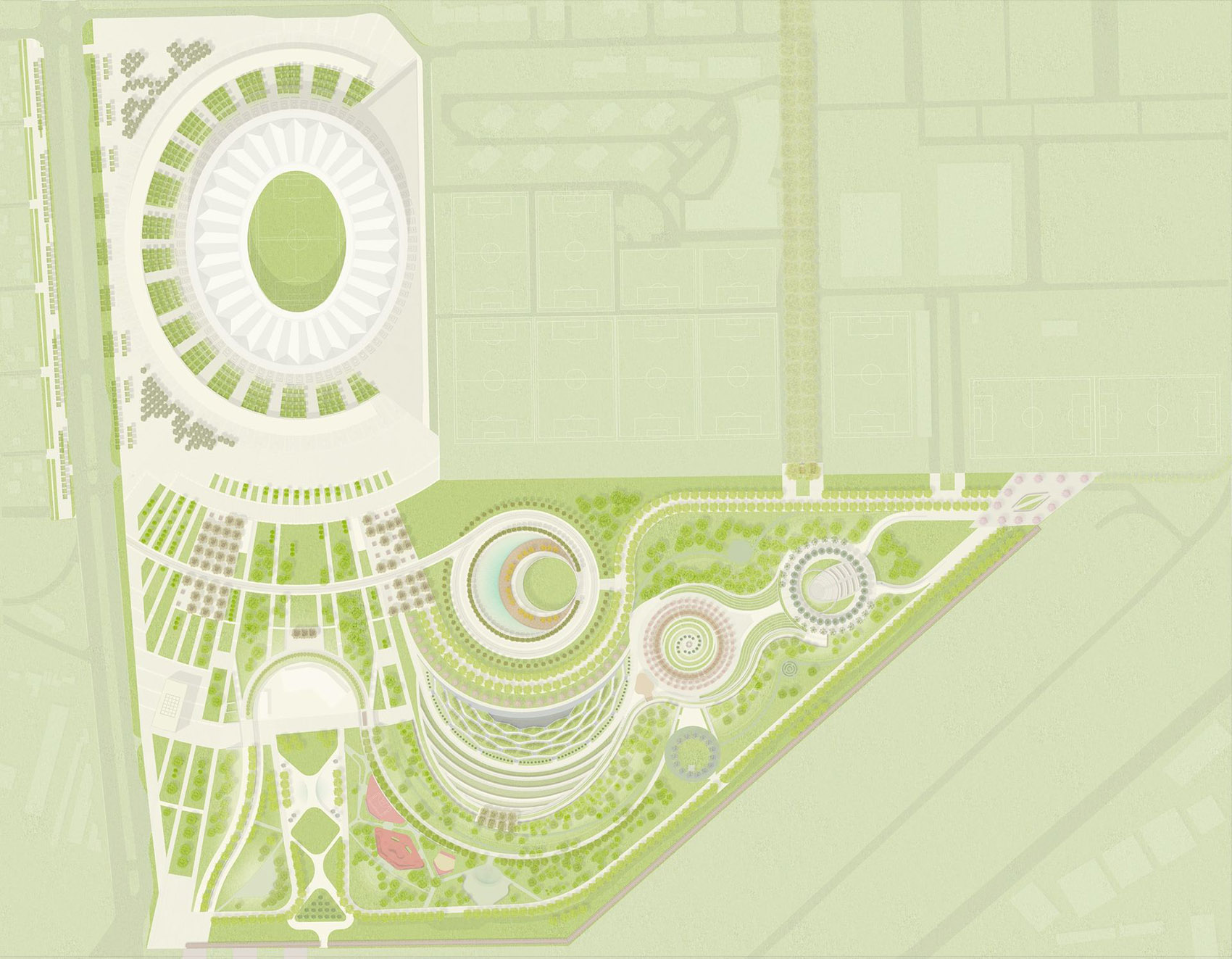 Park at Krasnodar Stadium designed by gmp has been completed - 谷德设计网