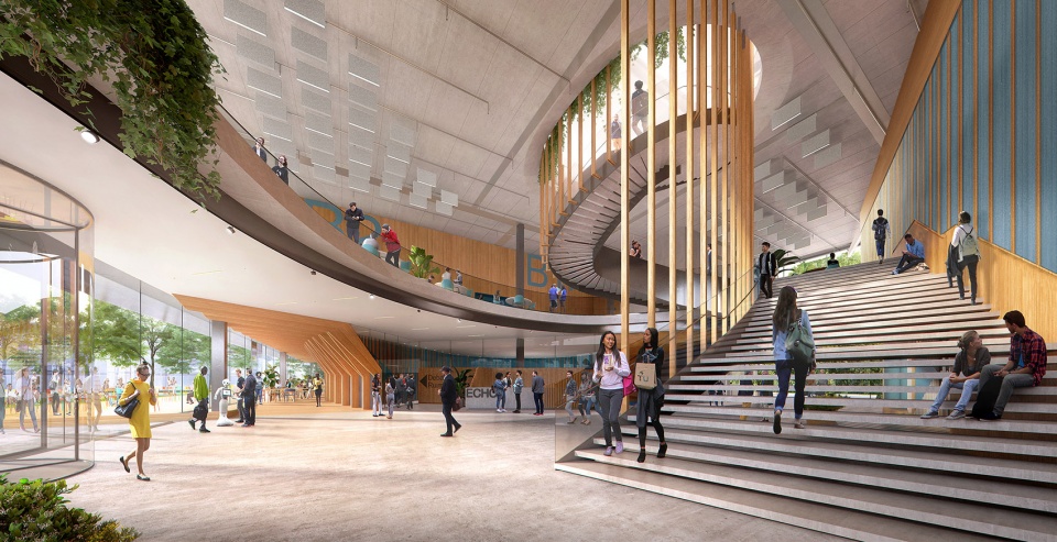now under construction echo a new multifunctional and flexible education building for tu delft