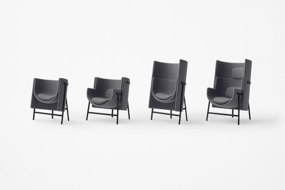 New furniture collection kite frame blend for Stellar Works by nendo