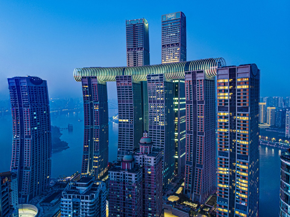 intercontinental chongqing raffles city l42 residential clubhouse china by cl3 architects safdie architects