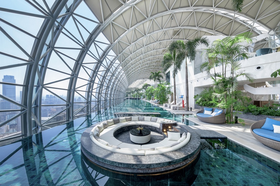 intercontinental chongqing raffles city l42 residential clubhouse china by cl3 architects safdie architects