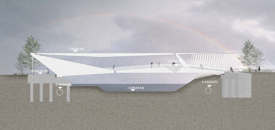 pedestrian bridge of pingshan high school china by node architecture urbanism