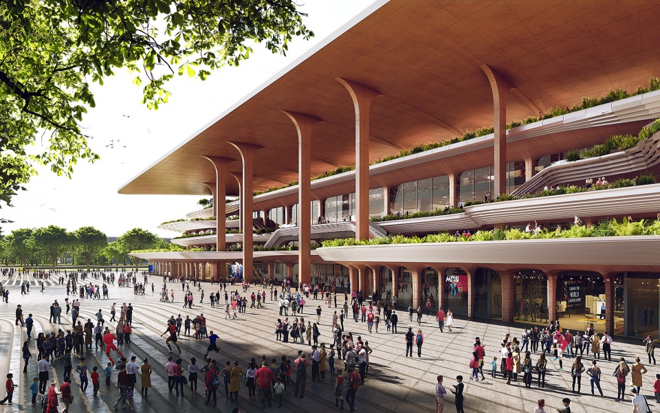ZHA Xi’an International Football Centre Render by Atchain