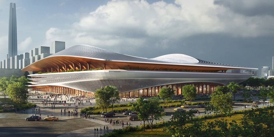 ZHA Xi’an International Football Centre Render by Atchain