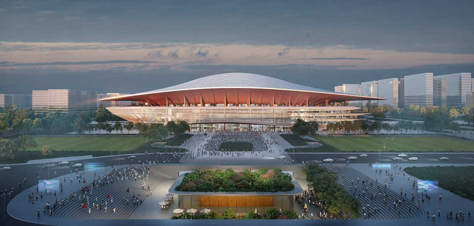 ZHA Xi’an International Football Centre Render by Frontop