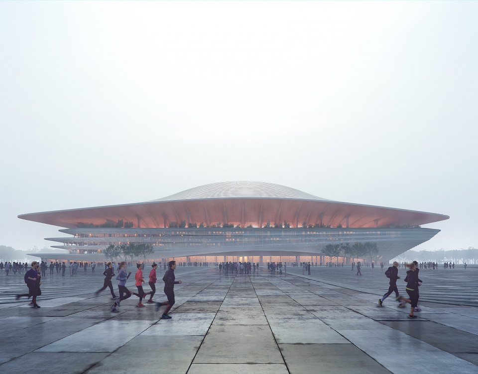 ZHA Xi’an International Football Centre Render by Atchain