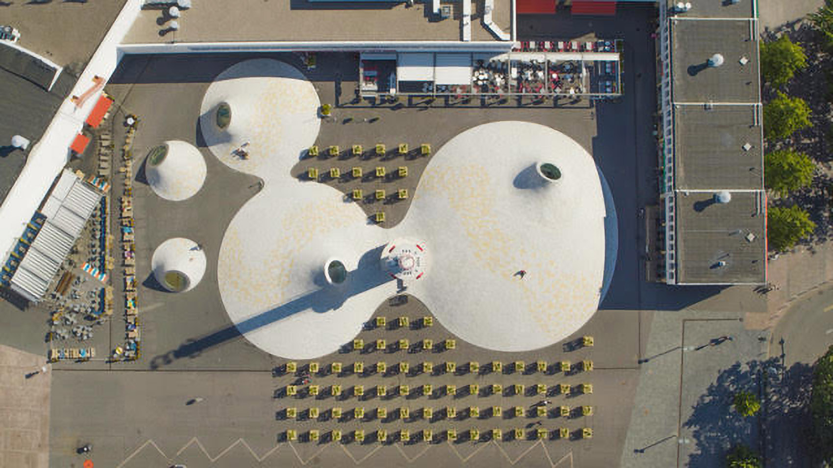 outdoor art installation at amos rexs roofscape helsinki by asmo jaaksi jkmm architects