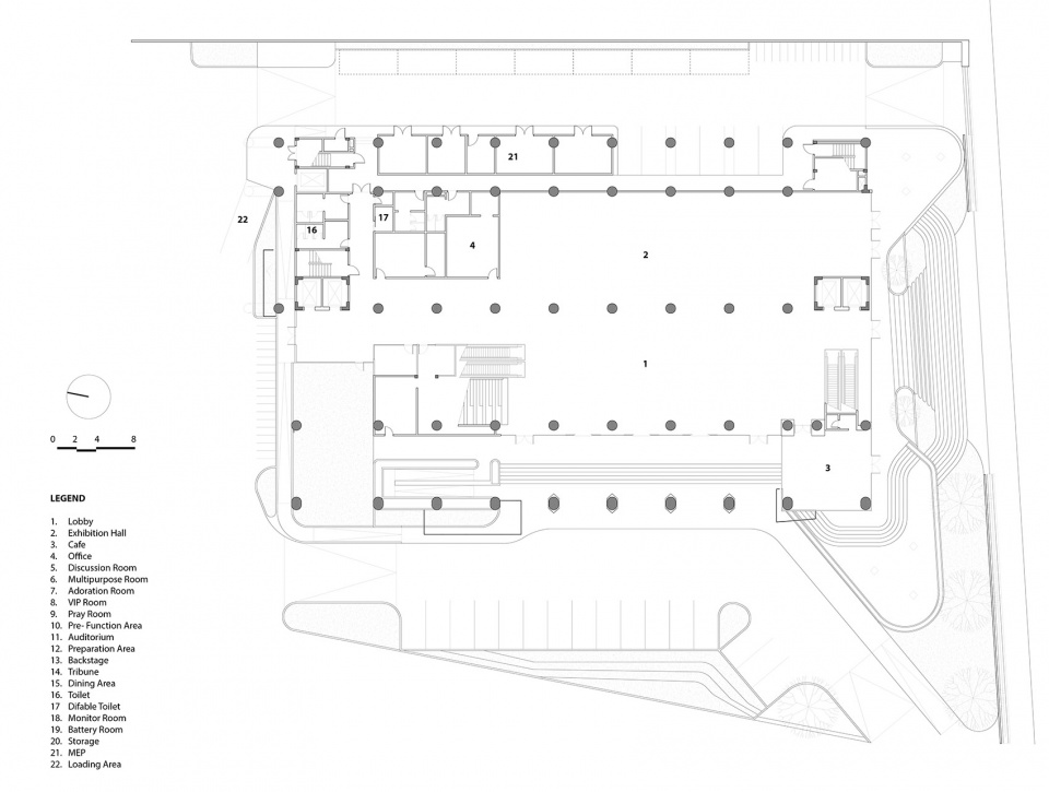 wm plenary hall indonesia by bgnr architects
