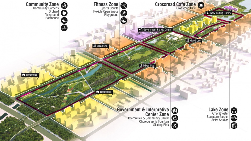 2020 urban design award of honor jiading central park by sasaki
