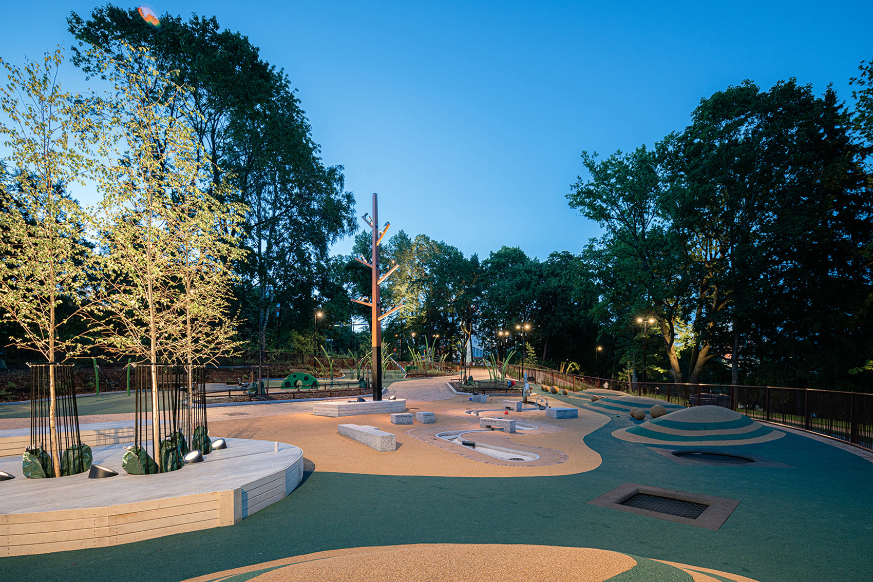 Åvik River Reed Playground and river park by LOCI Landscape Architects