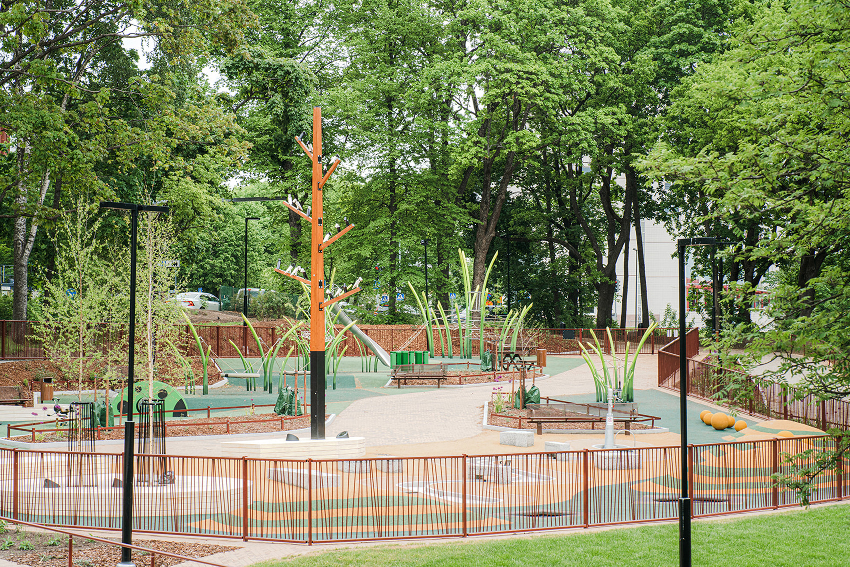 Åvik River Reed Playground and river park by LOCI Landscape Architects