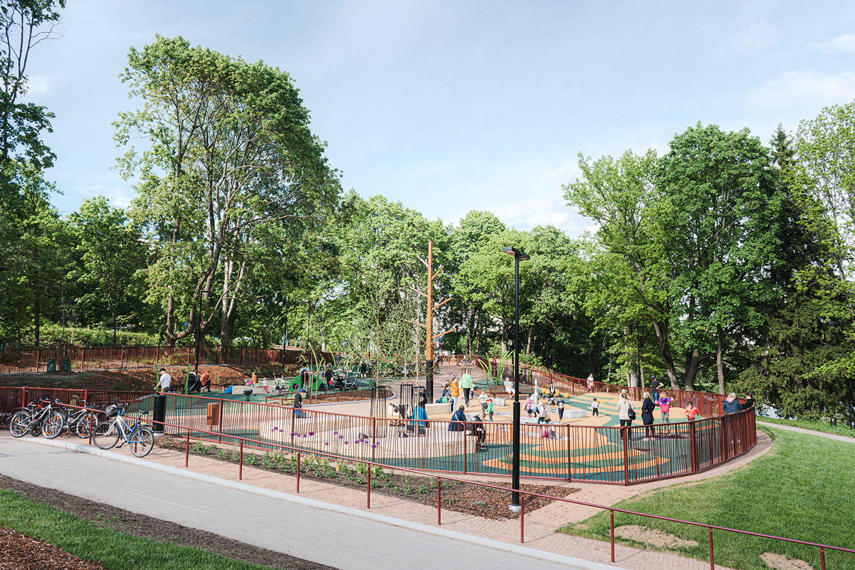 Åvik River Reed Playground and river park by LOCI Landscape Architects
