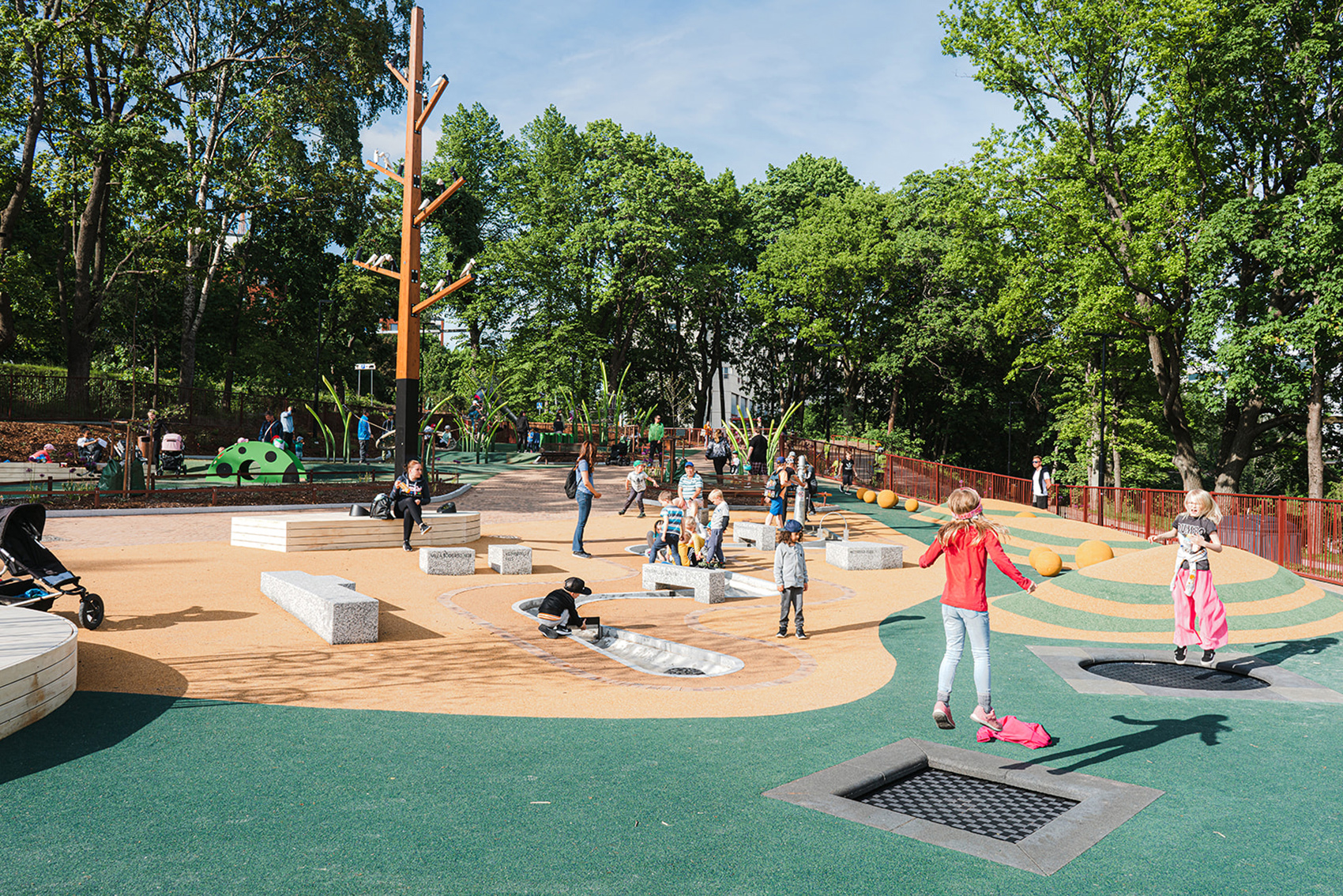Åvik River Reed Playground and river park by LOCI Landscape Architects