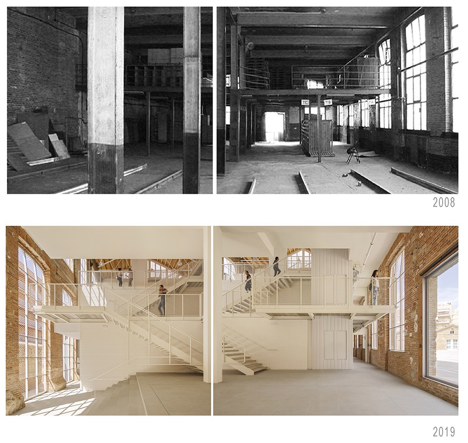 Transformation of the old thread storage building in a social housing complex by Roldan Berengue