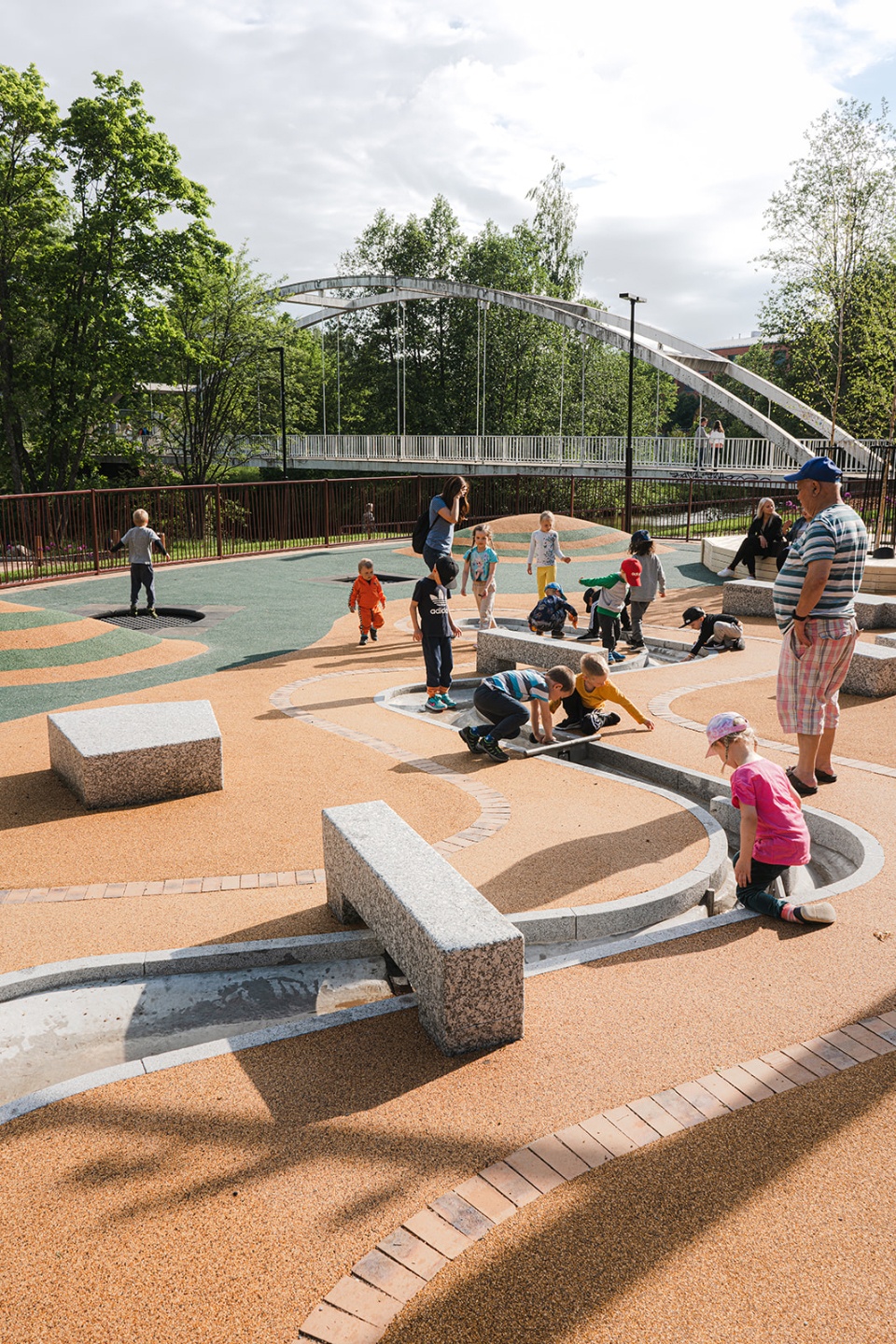 avik river reed playground and river park by loci landscape architects