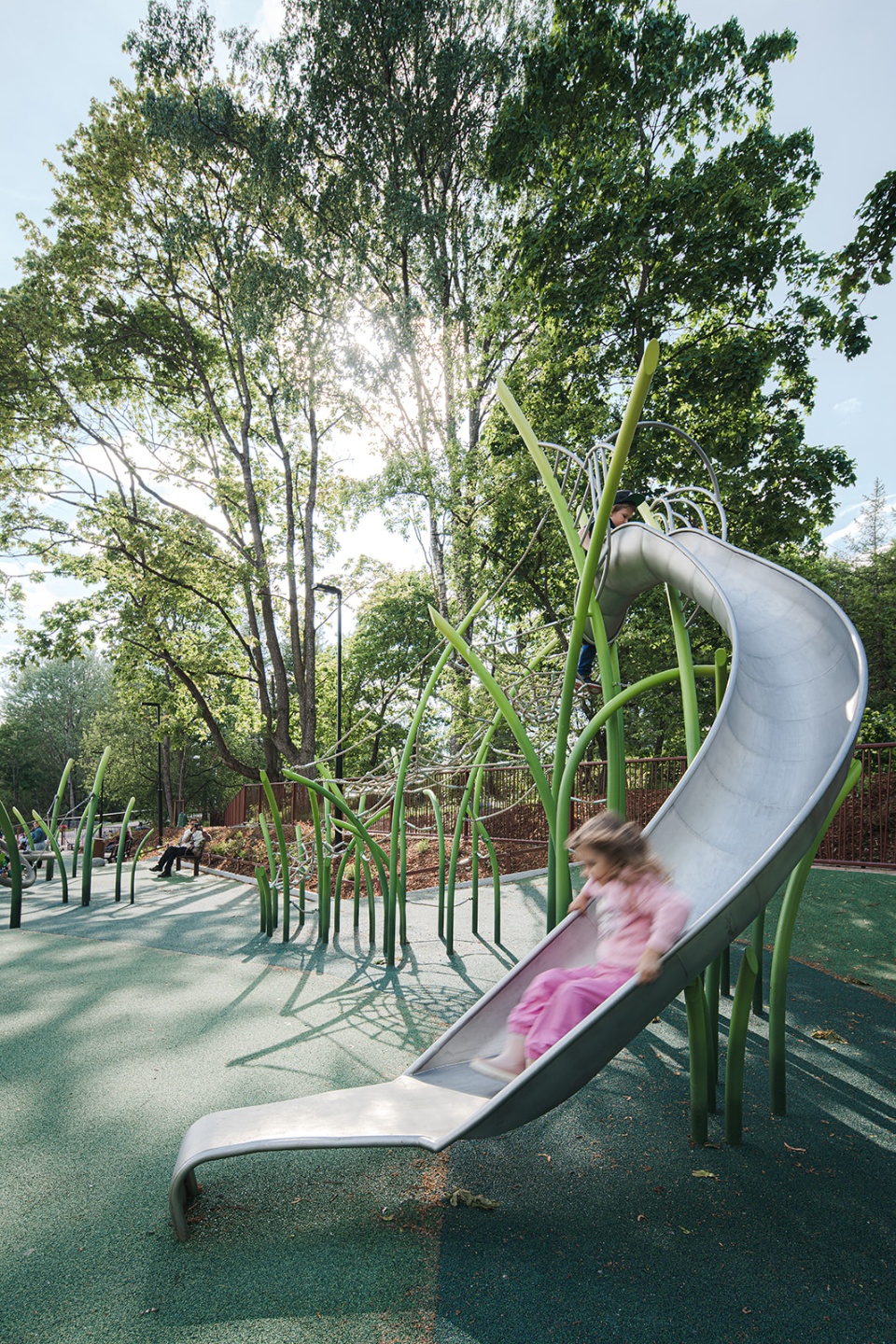Åvik River Reed Playground and river park by LOCI Landscape 