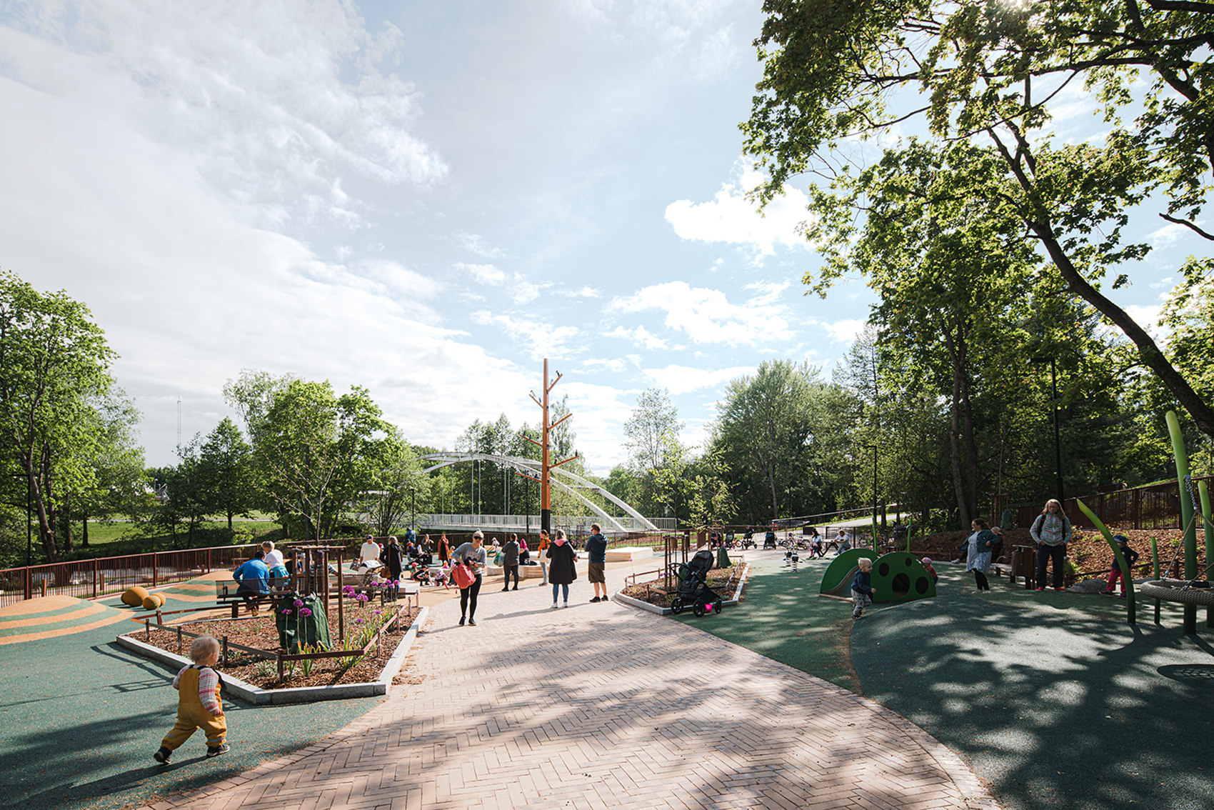 Åvik River Reed Playground and river park by LOCI Landscape Architects