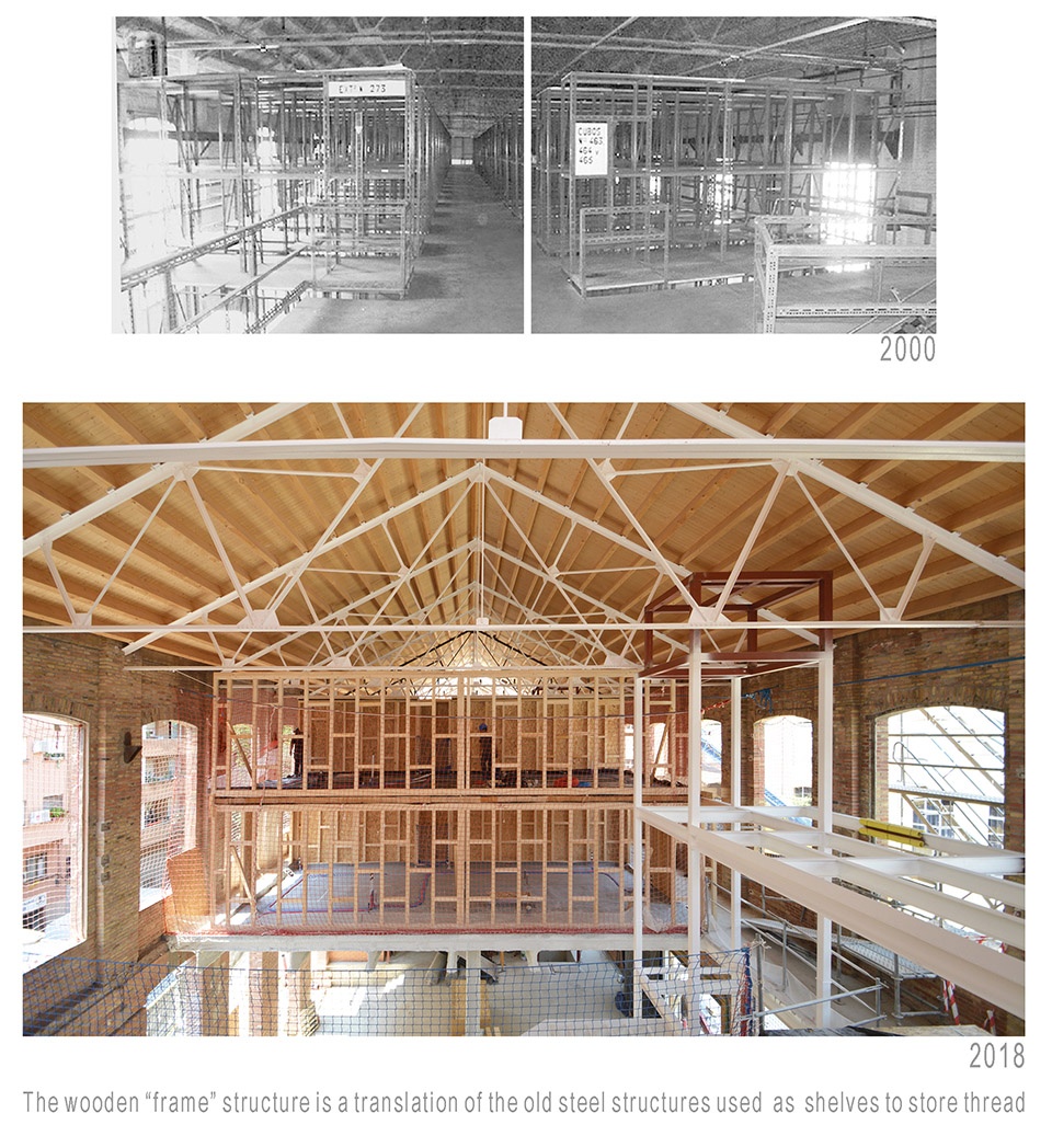 Transformation of the old thread storage building in a social housing complex by Roldan Berengue