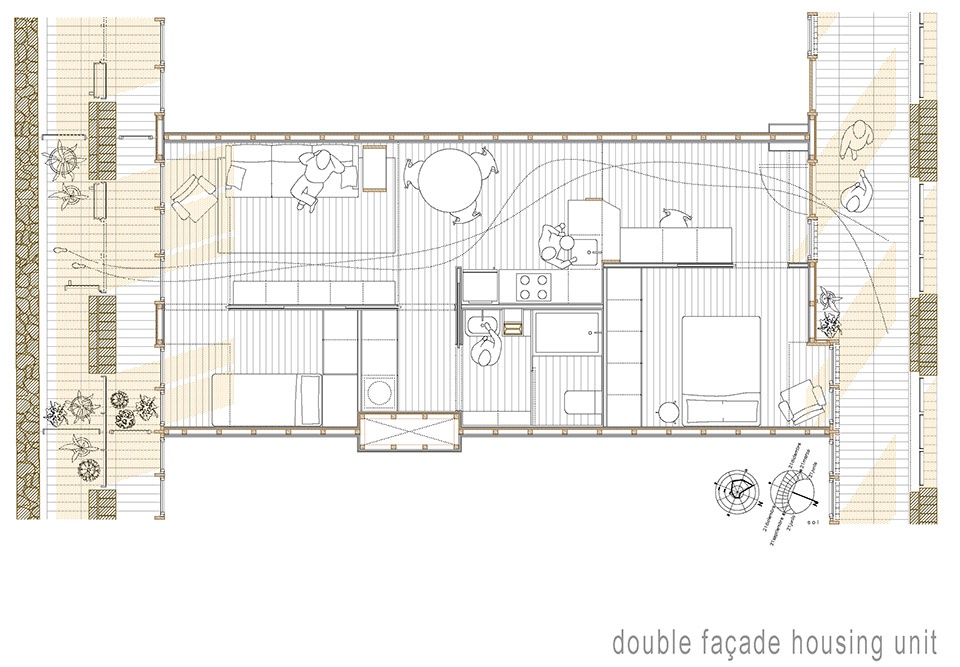 Transformation of the old thread storage building in a social housing complex by Roldan Berengue