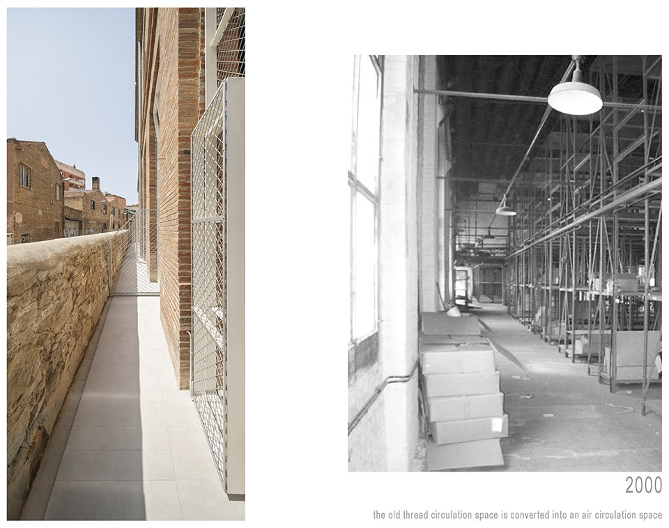 Transformation of the old thread storage building in a social housing complex by Roldan Berengue