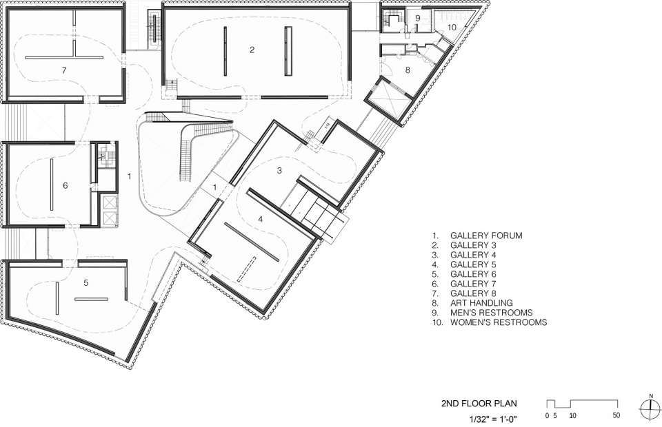 ▼博物馆三层平面图,third floor plan of the museum08steven holl