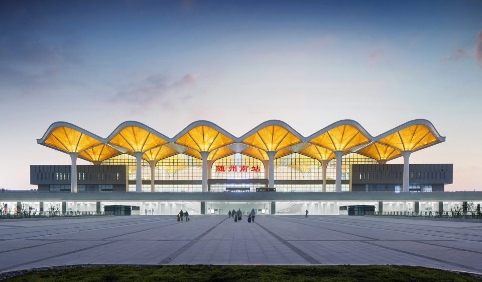 suizhou south railway station china by csadi