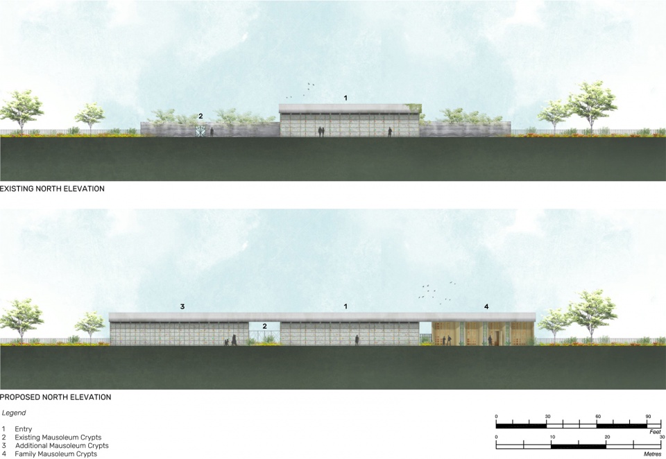 werribee mausoleum extension by bent architecture