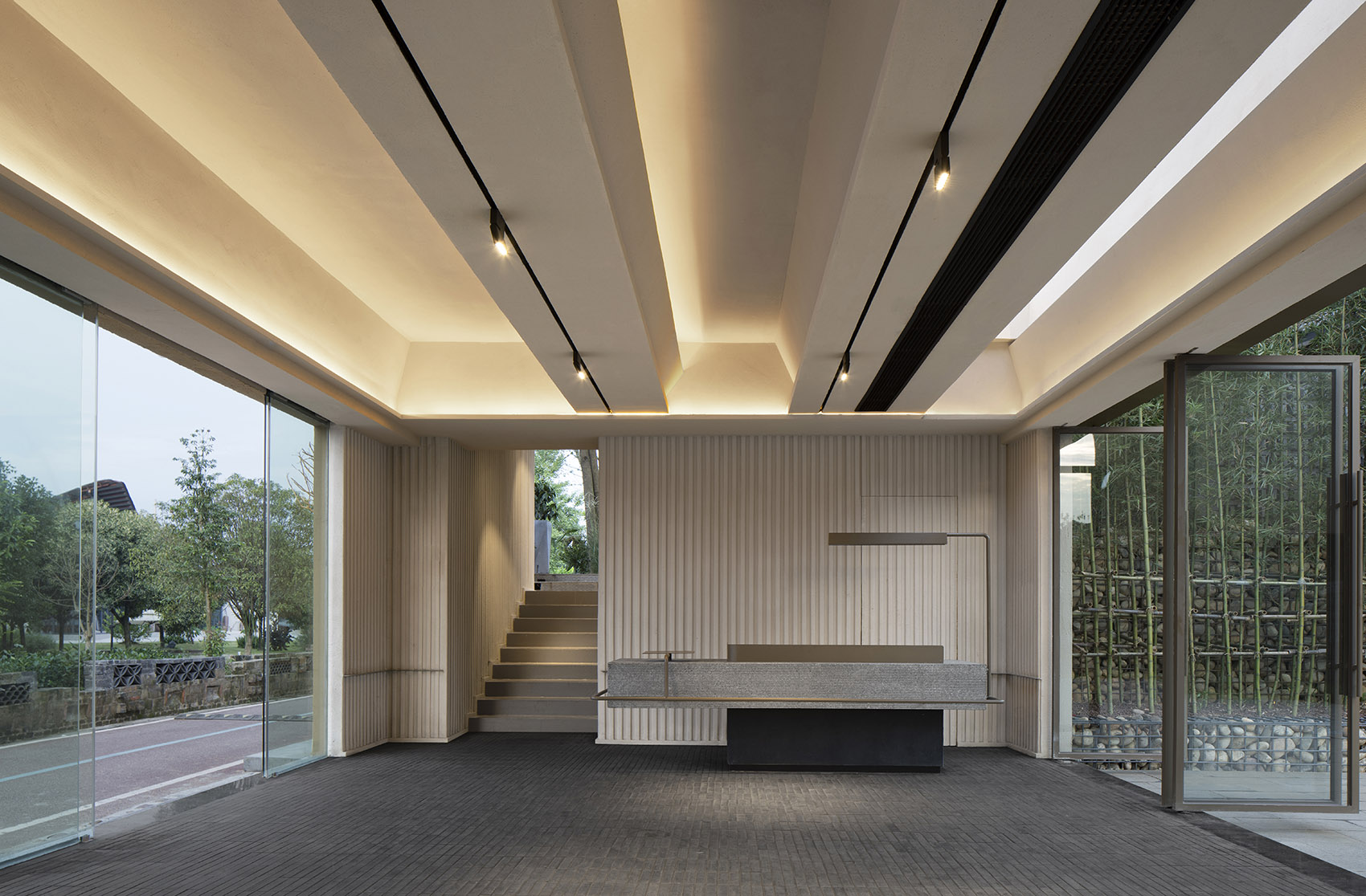Pretty lodges built in mountains layering courtyard China by CC ARCHITECTURE SPACE