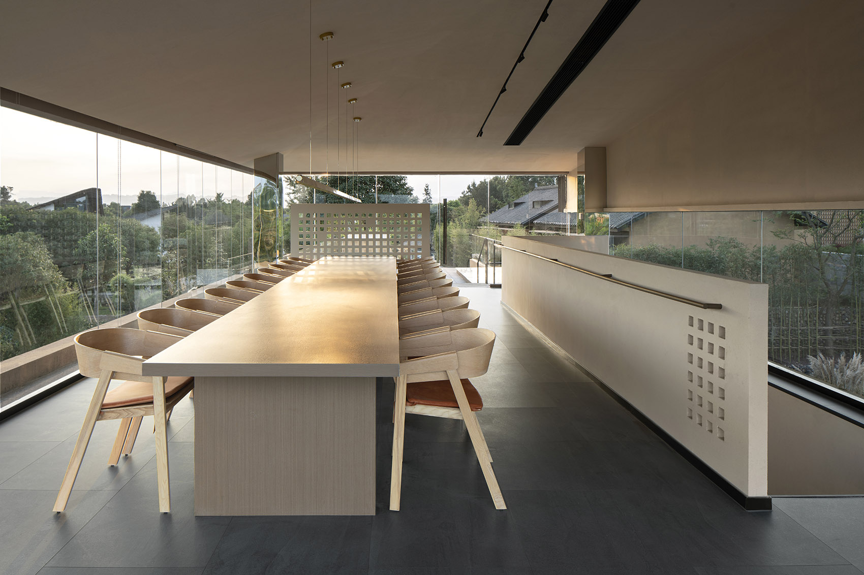 Pretty lodges built in mountains layering courtyard China by CC ARCHITECTURE SPACE