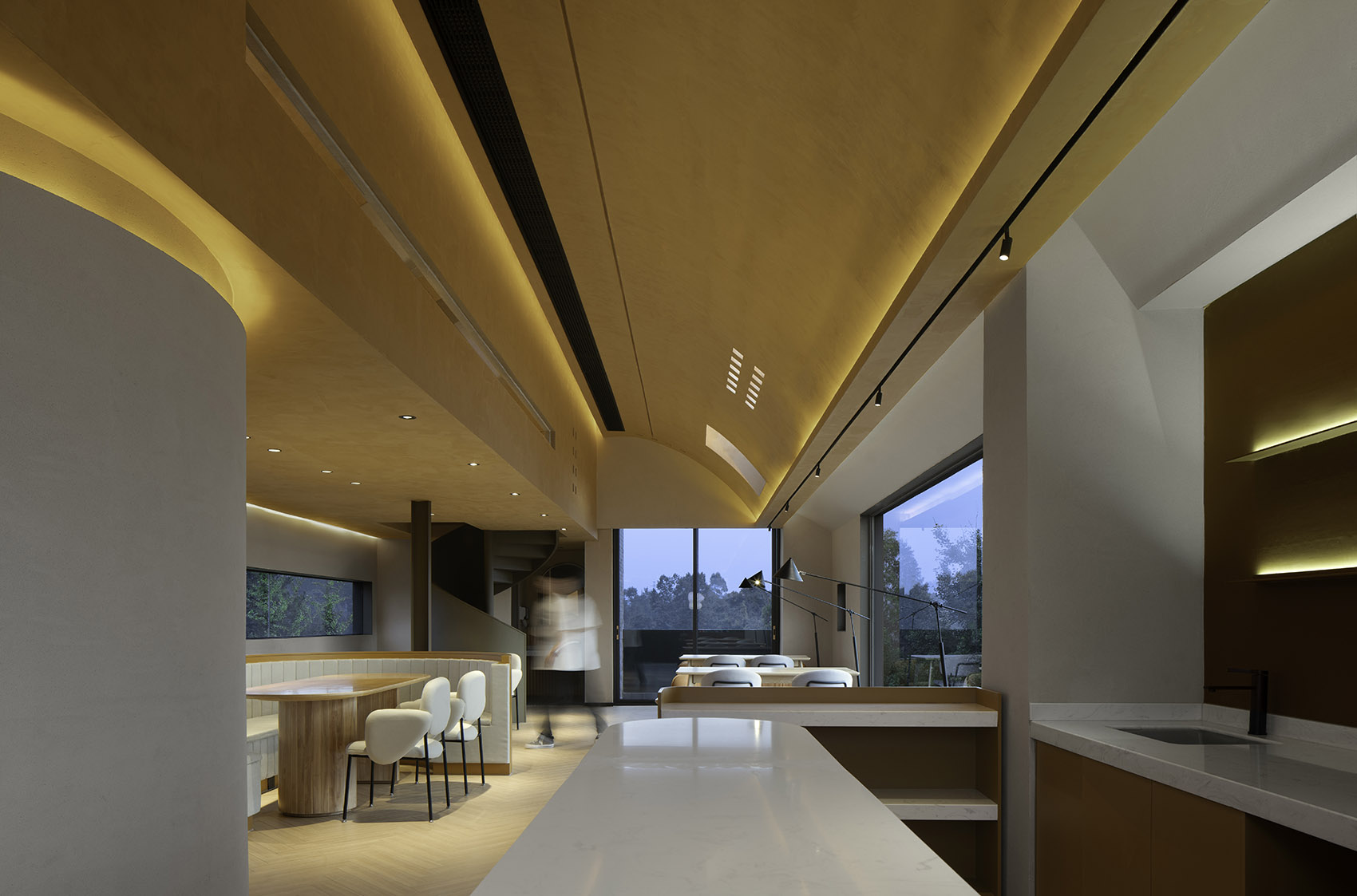 Pretty lodges built in mountains layering courtyard China by CC ARCHITECTURE SPACE