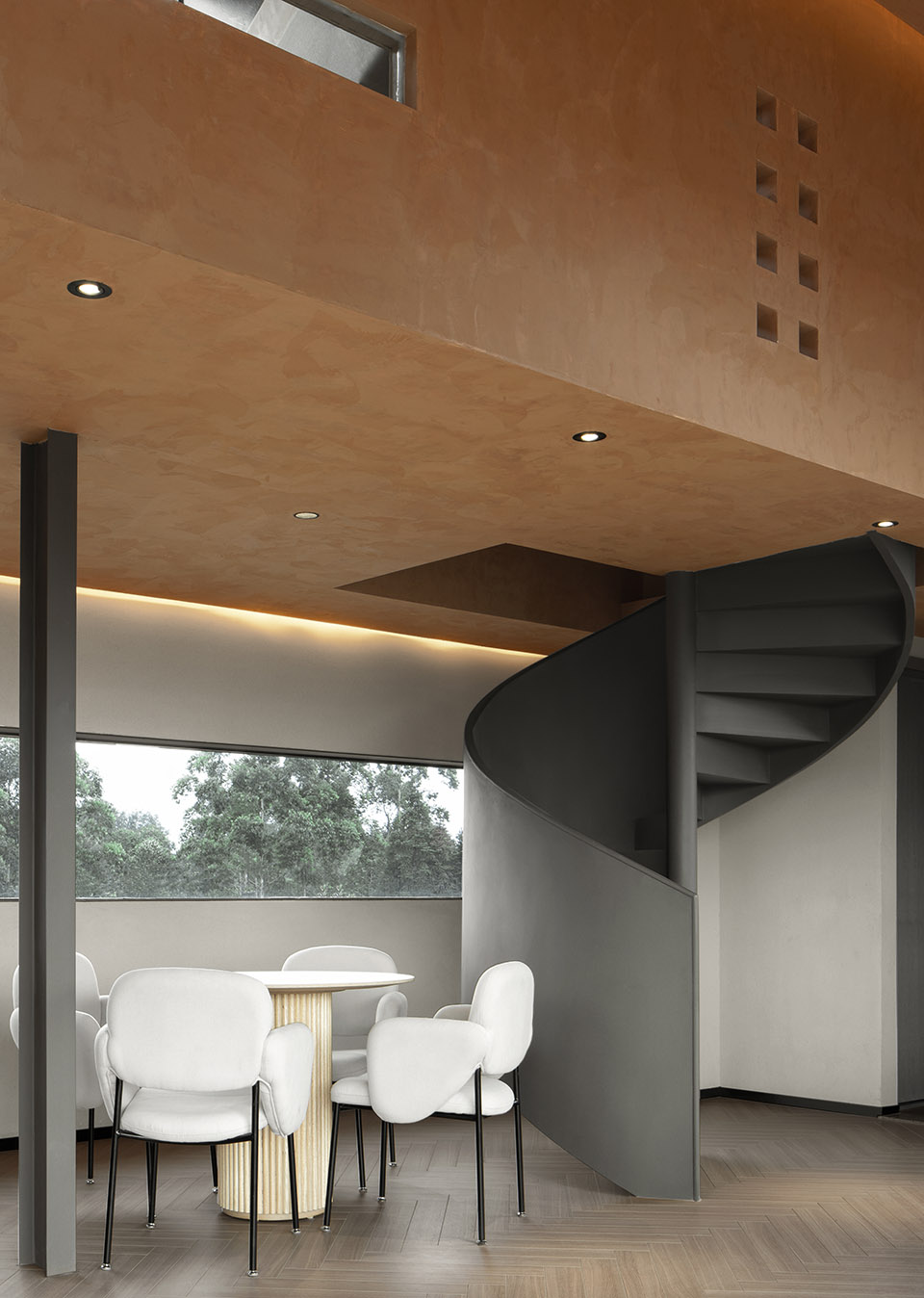Pretty lodges built in mountains layering courtyard China by CC ARCHITECTURE SPACE