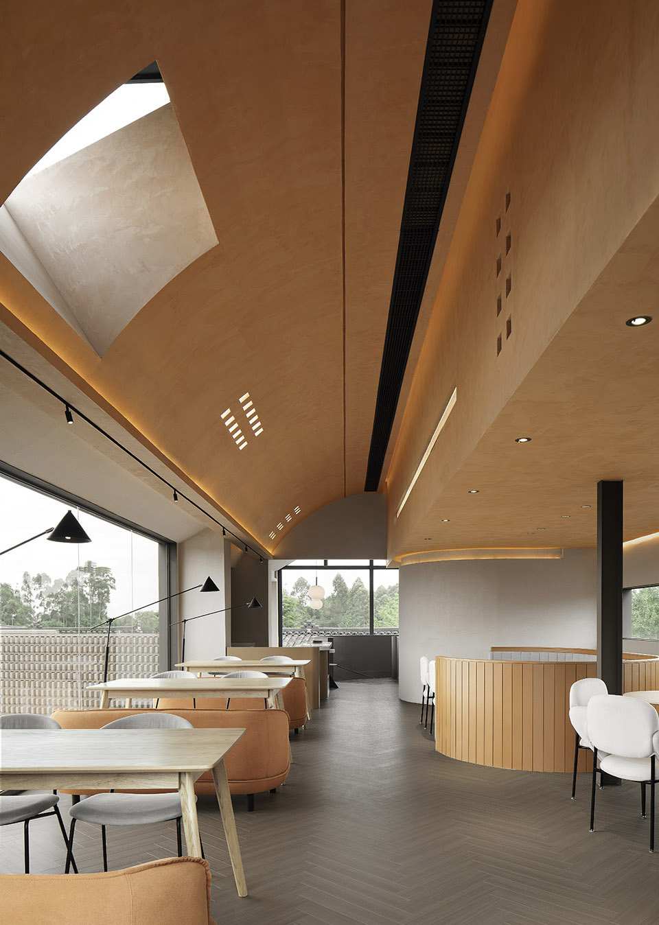 Pretty lodges built in mountains layering courtyard China by CC ARCHITECTURE SPACE 1