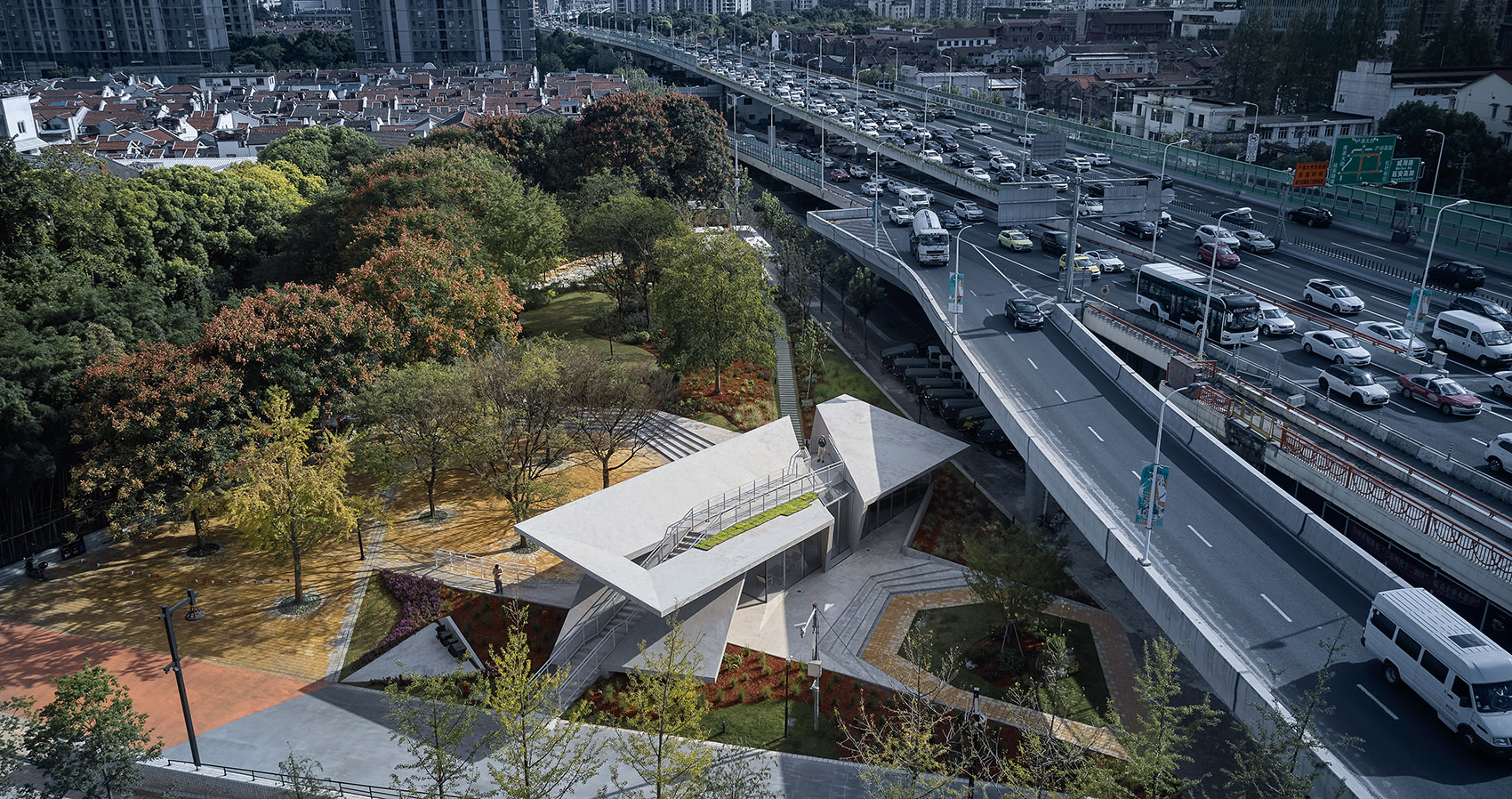paper kite house design of the north gate of jiuzi park china by tjadoriginal design studio