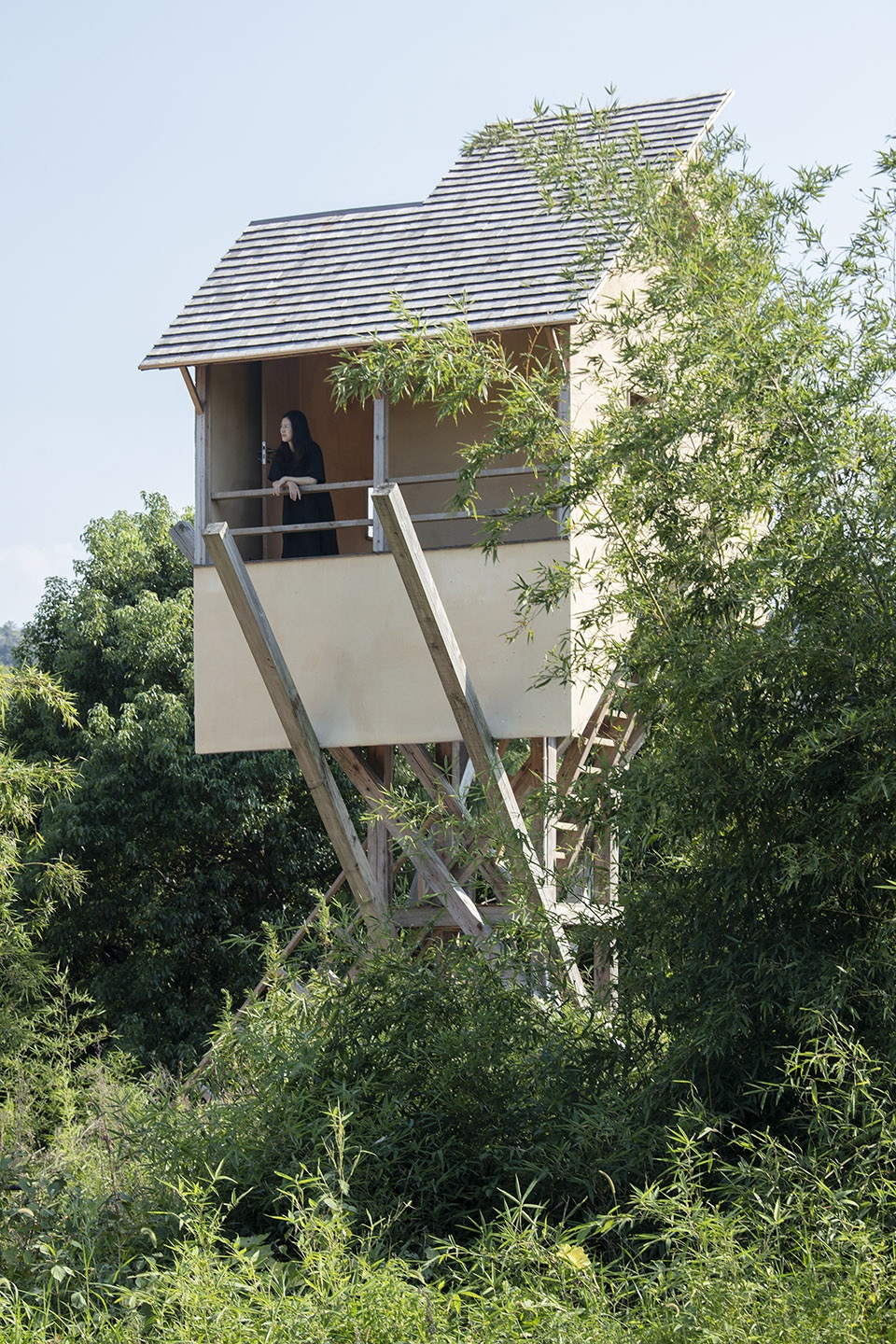 tower for meditation and view china by jumping house lab