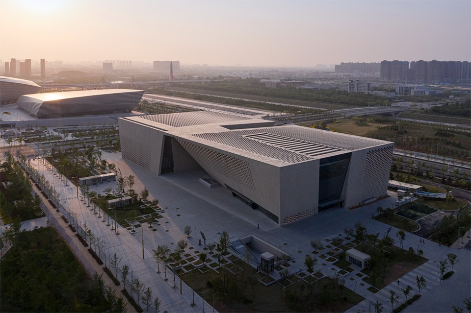 zhengzhou art museum and zhengzhou archives china by zeng qun architecture design studio