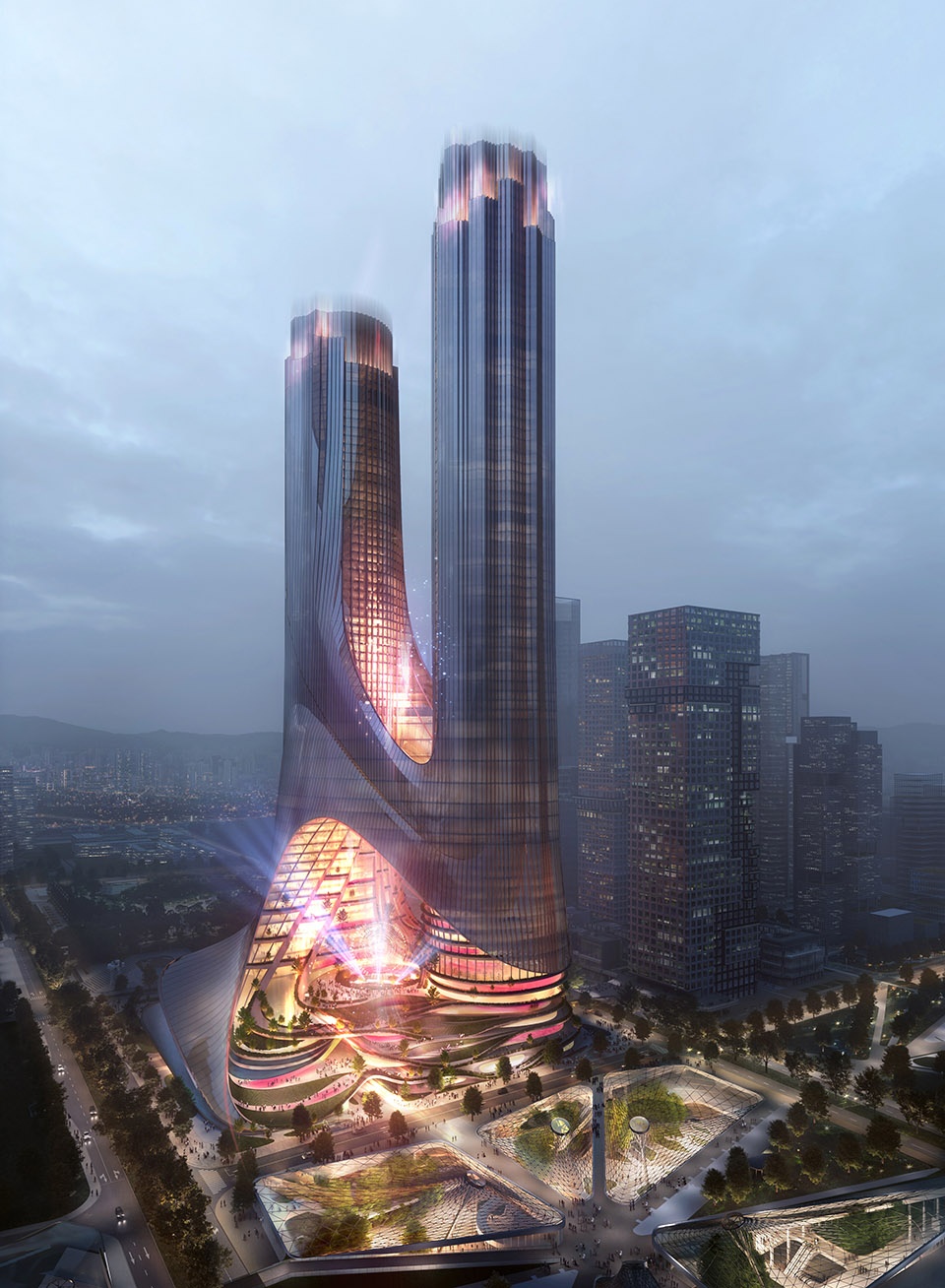tower c at shenzhen bay super headquarters base winning proposal by zaha hadid architects
