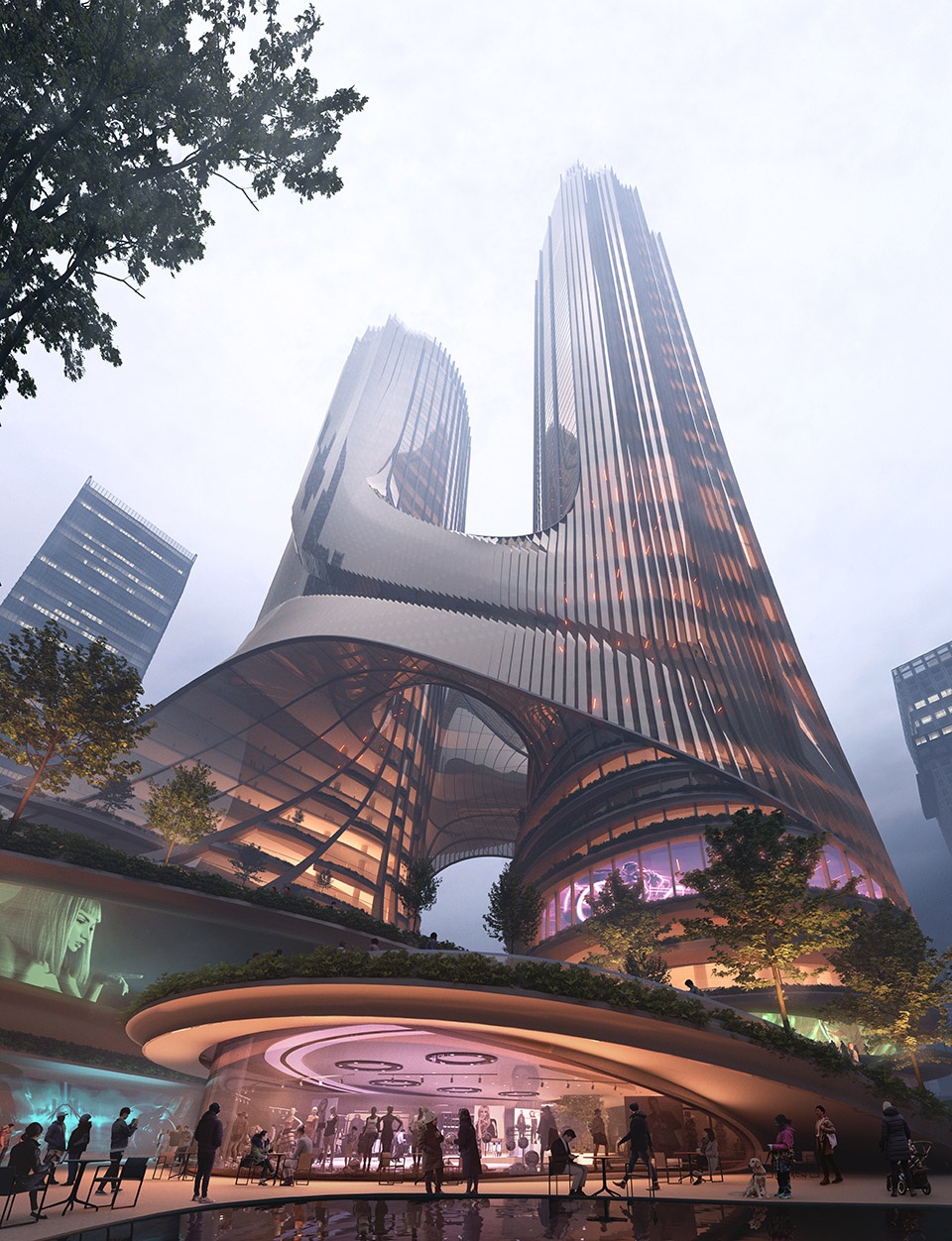 tower c at shenzhen bay super headquarters base winning proposal by zaha hadid architects