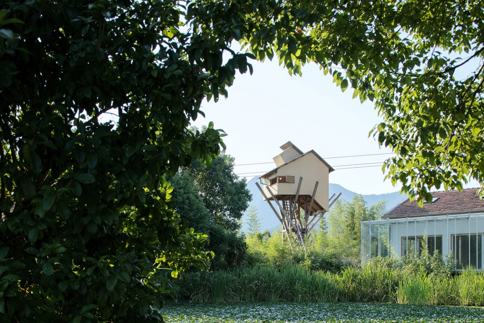 tower for meditation and view china by jumping house lab